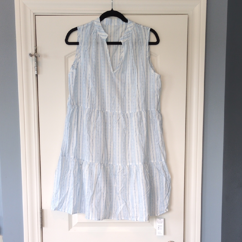 Cupshe Blue And White Beach Cover Up